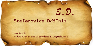 Stefanovics Döniz névjegykártya